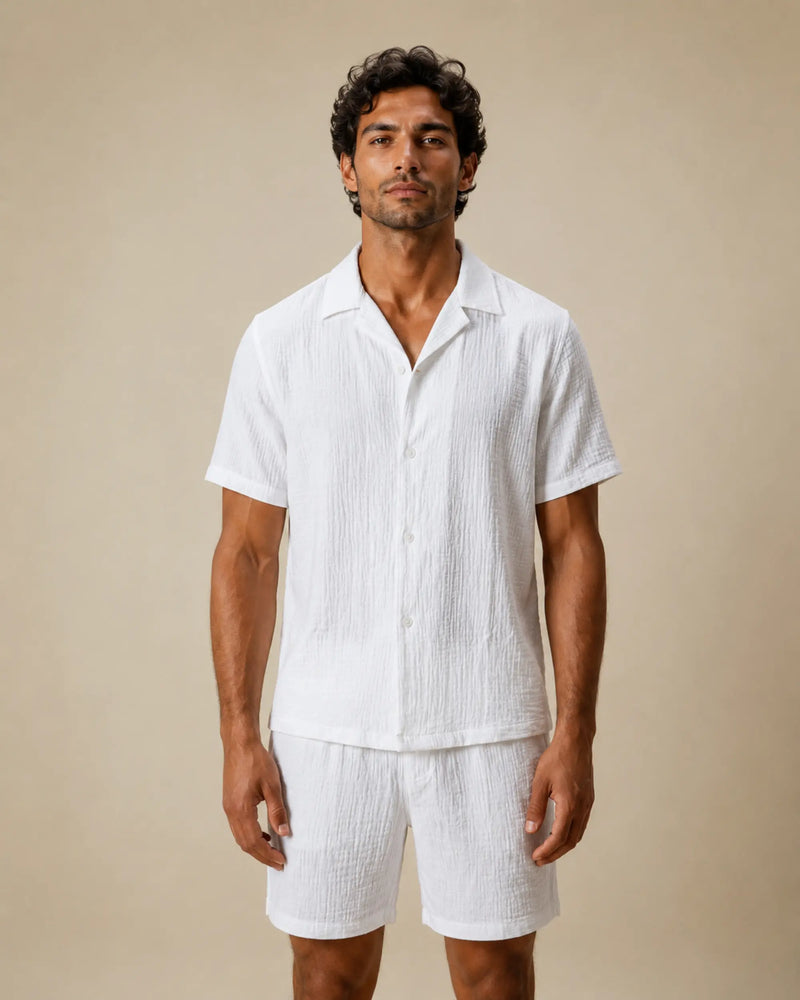 Ultra-Light Cotton Shirt and Shorts Set