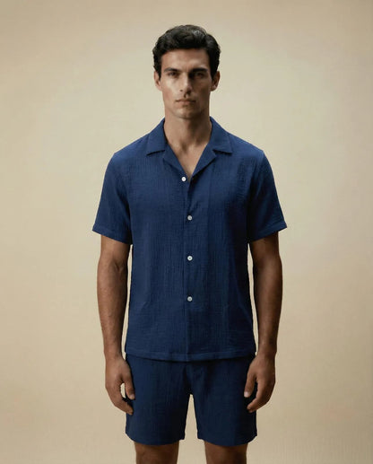 Ultra - Light Cotton Shirt and Shorts Set - 
